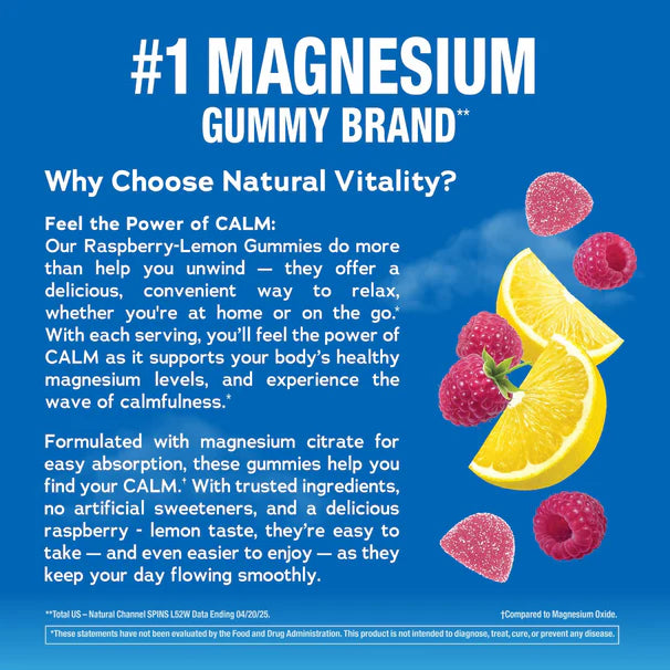 CALM Gummies Raspberry-Lemon Flavor, 240 Tasty Gummies